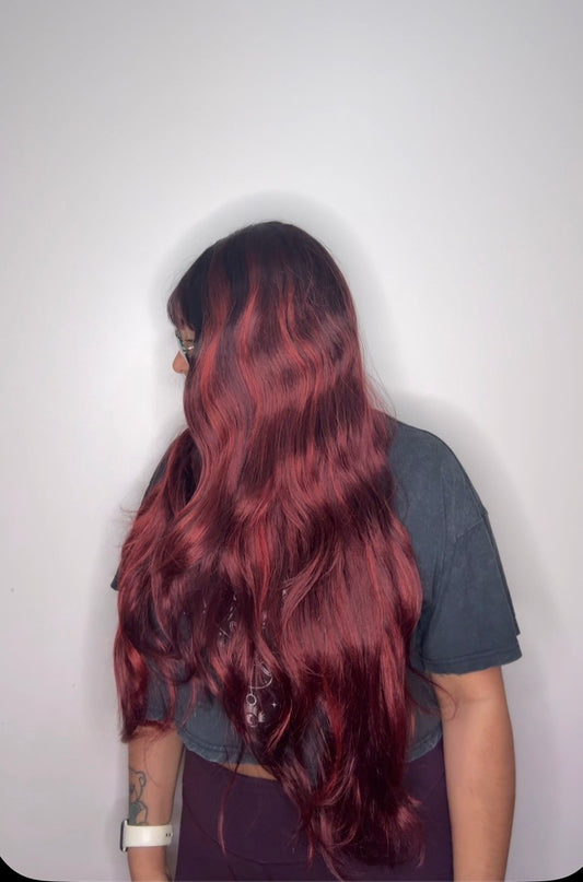 Poison Ivy red T-Part Bang Wig (HD Lace)