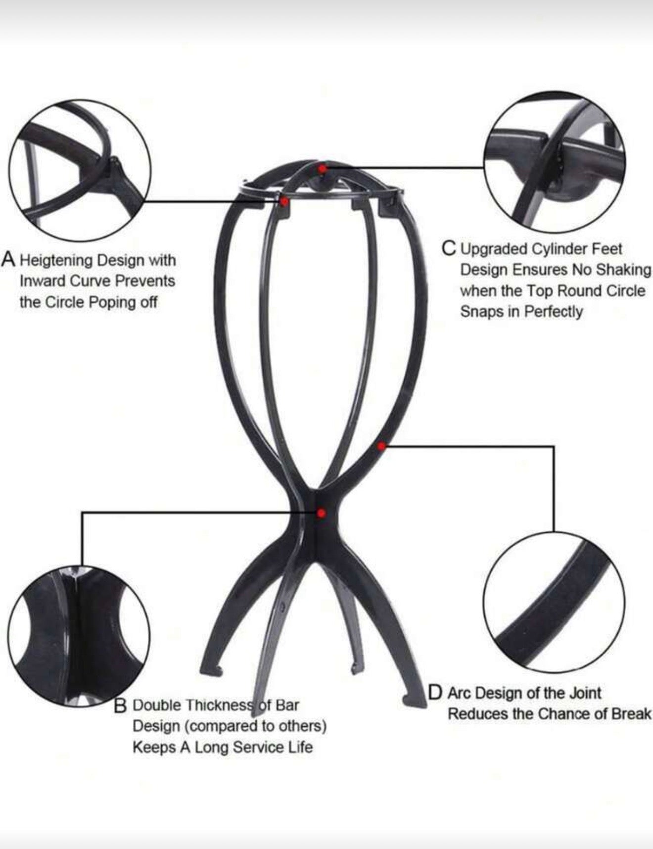 Foldable Wig Stand / Wig Holder