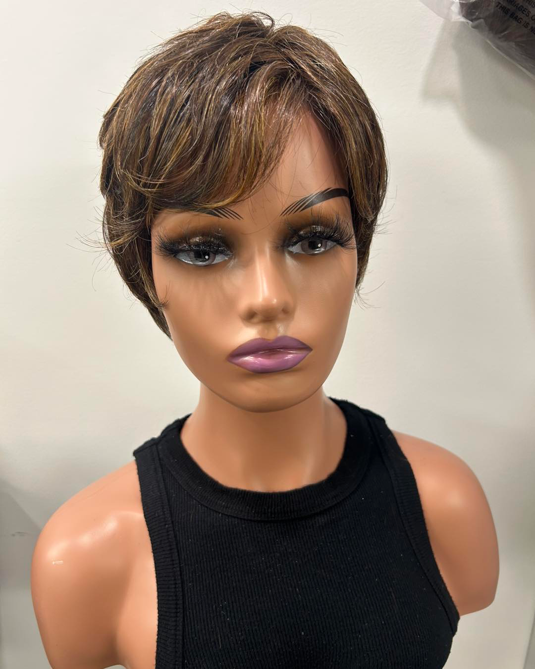 Amy  Highlighted Premium Monofilament top wig