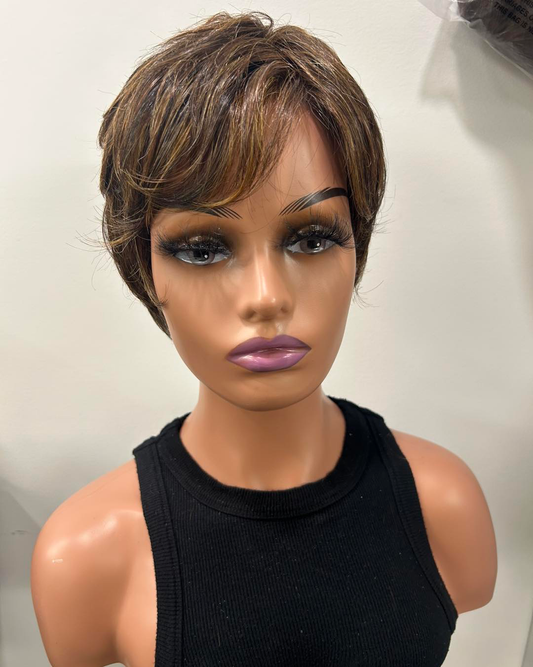 Amy  Highlighted Premium Monofilament top wig